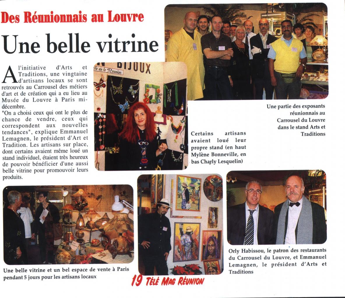 Carrousel des Métiers d'Art Paris /  Louvre 2002 (article du Magazine Tele Mag)