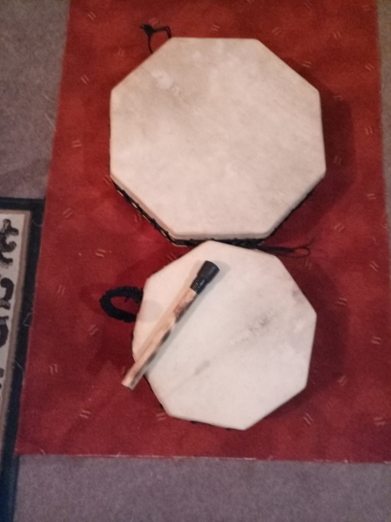 Chaman double peau 44 et 34 cm 1