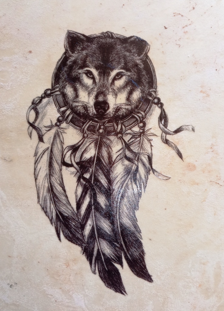 Loup decalco 2 jul 35 cm